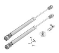 Gas Strut Lift Support Telescopic Rod for Cabinet Lid Opening | Silent Opening and Closing, Anti-clamping Action, Cold Rolled Steel Stainless ABS Build, Silver Finish