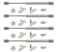 Gas Strut Slow Down Lift Stay Support, Pack of 4 10 Inch Silver Gas Strut for Cabinet Doors with 20N-300N Force(Rubber Core,60N)