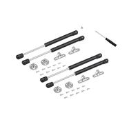 Gas Struts 4 Pcs, Soft Close Hinges 200N with a Small Screwdriver, Lift Up Soft Close Dampers, Safety Hydraulic Support Stay Bar, Gas Strut Kit for Kitchen Cupboard Cabinet Door, Silent, Black