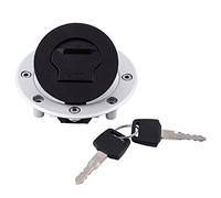 Gas Tank Cap, Aluminum Gas Fuel Tank Cap Cover With 2 Keys Compatible with Su-zuki GSX-R600, GSX-R750, GSX-R1000, Hayabusa GSXR1300, TL1000S, TL1000R, Katana, SV650 / SV650S