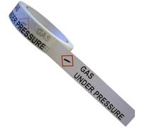 Gas Under Pressure self-Adhesive Warning Tape - Premium Vinyl Laboratory Grade - 25mm x 66M - UKT30XGAS - Control of substances Hazardous to Health (COSHH) Marking Tape