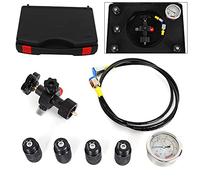 Gas Valve Pressure Test Kit, 250Bar 3500PSI 7/8-14UNF 5/8- -18UNF 5/16- -32UNF for Hydraulic Accumulator Nitrogen Charging Fill Test
