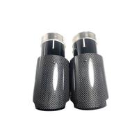 Gas Vent Hose Car Universal Carbon Fibre Glossy Exhaust System Muffler Pipe Tip Straight Black Stainless Mufflers Decorations(ID 67mm-OD 101mm)