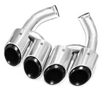 gas vent hose heating For P&orsche For Cayenne 2015-2017 Quad Car Exhaust Tip Pipe Muffler System Nozzle Tailpipe End Pipes(Silver)