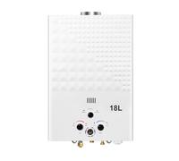 Gas Water Heater 18L Outdoor Instant LPG Water Heater, Tankless Propane Water Eater with Digital Display and Multi-Protection for Camping, Trips, RV, Pet Washing (White, 18L)