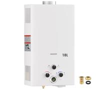 Gas Water Heater,18L Outdoor Instant Water Heater with Digital Display and Multi-Protection for Indoor Shower,Kitchenette,Laundry Room,Courtyards,Camping Outdoor Shower