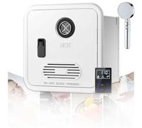 Gas Water Heater for Rv, 55,000 Btu Tankless Propane Water Heater, Continuous Hot Water with Remote Control, 12v Dc, W/16 X 16 Inches Door, for Travel Trailer, Campers(White,with Shower)