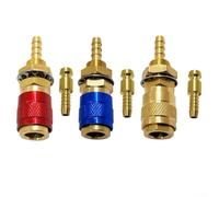 Gas & Water Quick Connector 8mm For Tube, Crafted from Solid Brass, Engineered for TIG Welding and Metal Processing Tasks, 6 Piece Set (3pcs)