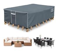 Gasadar Rectangular Patio Furniture Covers, Waterproof Outdoor Furniture Cover for Outdoor Dining Table and Chairs General Purpose, 600D Heavy Duty, 98" L x 78" W x 28" H, Grey
