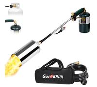 GasBRUH Heavy Duty Weed Torch Propane Burner with Storage Bag, High Output 360,000 BTU Blow Torch with 8.8FT Hose, Portable Flame Weeder with Igniter for Garden Wood Roofing Snow Road Charcoal Start
