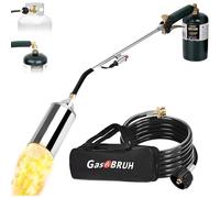 GasBRUH Propane Torch Weed Burner Kit,Weed Torch 360,000 BTU,Blow Torch with 1lb Propane Converter Hose,Blow Torch for Weeds,Wood,Roof,Ice Snow,Road, Fire Start,Charoal Start(Fuel not Included)