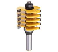 Gasea 1/2 Inch Shank Box Finger Router Bit, Adjustable 5 Blade 3 Flute Woodworking Chisel Cutter for Joinery, Edge Trimming & Door Line Grooving