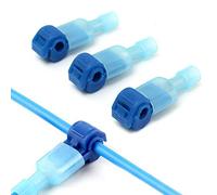 Gasea 100pcs/ 50Pairs Self-Stripping T-Tap Quick Splice Insulated Wire Terminal and Male Spade Connector Set for 16-14 Gauge Wire, Blue