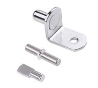 Gasea 100pcs Shelf Support Pegs Kit - Nickel Plated Cabinet Shelf Pins, Bracket Pegs & Flat Spoon Pegs, Furniture Shelf Holder Replacement for Cabinets, Bookshelves & Display Units