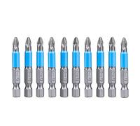 Gasea 10pcs Magnetic PH2 Screwdriver Bits Set, Anti Slip Cross Head Phillips Screwdriver Bits with 1/4" Hex Shank for Furniture Assembly, Machinery Maintenance (PH2 x 50MM)