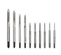 Gasea 10pcs Mini Machine Hand Tap Set Straight Fluted Hand Thread Screw Wire Tapping Metric Threading Taps Hand Tool Kit M1, M1.2, M1.4, M1.6, M1.7, M1.8, M2, M2.5, M3, M3.5