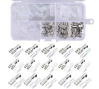Gasea 120pcs Crimp Terminals Female Spade Connector Wire Terminal Kit with Insulating Sleeves 2.8mm 4.8mm 6.3m