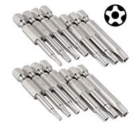 Gasea 14pcs Torx Screwdriver Bits, 1/4" Hex Shank Magnetic Star Bit Set T10-T40, High-Strength S2 Steel Drill Driver Bits for Electric & Hand Tools, 50mm Length