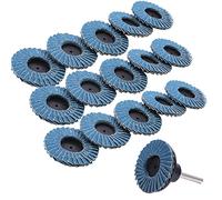Gasea 15Pcs 2 inch 50mm Roll Lock Flap Disc Grinding Sanding Wheel 40Grit 60Grit 80Grit Abrasive Discs Grinder Discs Grinding Wheels