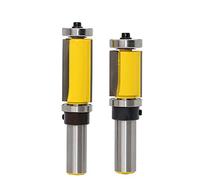 Gasea 2 Packs 1/2-Inch Shank Top & Bottom Bearing Flush Trim Pattern Router Bit Woodworking Cutter Tool 26mm & 38mm Cutting Height