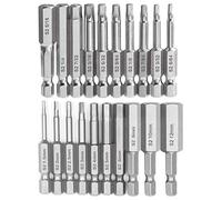Gasea 20pcs Hex Head Allen Wrench Drill Bit Set, Magnetic Screwdriver Bits with 1/4" Hex Shank Quick Release, S2 Steel Metric & SAE Drill Driver Bit Kit