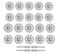 Gasea 20Pcs Mini Diamond Cutting Wheels Discs with 4pcs Arbors Rotary Tools for Gemstones Glass Stone (22mm & 25mm)