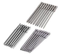Gasea 23pcs 1/4" Hex Shank S2 Steel 100mm/4 Inch Long Magnetic Screwdriver Bits Set, Including 8pcs T8-T40 Security Torx Bits, 6pcs H2.5-H8 Hexagon Head Bits, 9pcs Cross Head Philips Screw Bits