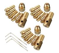 Gasea 3 Sets Brass Drill Chuck Set Fits 2.35mm Shaft, 0.5-3mm Small Electric Drill Bit Collet, Micro Twist Drill Chucks Adapter for Rotary Tools
