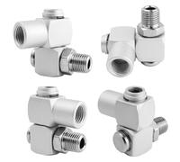 Gasea 4 Pcs Air Hose Connectors, 1/4" NPT 360 Degree Swivel Air Fittings PPortable Air Tool Adapter for Air Compressor Attachments