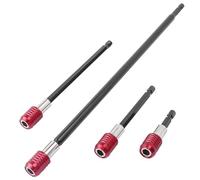 Gasea 4Pcs Drill Bit Extension Set, 2/4/6/12inch Length 1/4” Hex Quick Release Magnetic Screwdriver Bit Holder Extension Bar Chuck Adapter Extender for 1/4-Inch Drive Bits