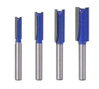 Gasea 4pcs Straight Router Bit Set, 1/4" Shank Double Flute Woodworking Trimming Cutter 1/4" 5/16" 3/8" 1/2"
