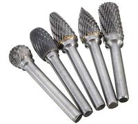 Gasea 5pcs 10mm Double Cut Head Rotary Point Burrs Die Grinder Bit Tungsten Carbide Rotary Point Burr Set with 6mm Shank for Woodworking and Carving