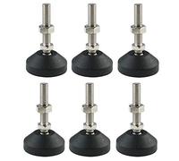 Gasea 6 Packs Furniture Levelers, M8 Threaded Swivel Adjustable Nylon Base Leveling Glides Feet Table Legs, M8 x 50 x 40mm