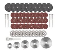 Gasea 60pcs Diamond Cutting Disc Kits for Rotary Tool, 1/8" Shank HSS Mini Cut Off Wheel Circular Saw Blades with 5pcs Mandrels for Wood Plastic Stone Metal