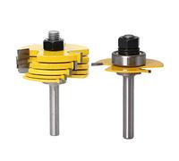 Gasea 6pcs 1/4-Inch Shank Slot Cutters Adjustable 3 Wing Router Bit Set for Woodworking Tool, 1/4", 3/16", 5/32", 1/8", 3/32", 1/16"