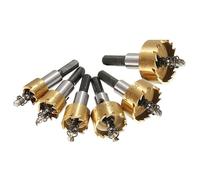 Gasea 6Pcs HSS Drill Bit Hole Saw Cutter Set Stainless High Speed Steel Metal Alloy Hole Cutter Tool 16/18.5/20/25/30/32mm