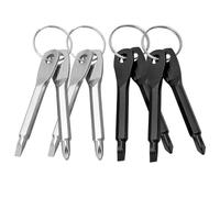 Gasea 8pcs Pocket Keychain Screwdrivers, Mini Flathead & Phillips Screwdriver Set, Portable EDC Repair Tool with Keyring - Black & Silver