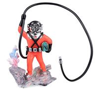 Gasea Action Aquarium Ornament, Undersea Treasure Chest Diver, Live-Action Aerating Fish Tank Decorations Resin