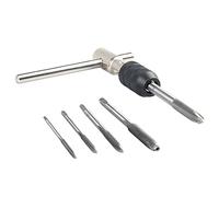 Gasea Adjustable T Handle Ratchet Tap Chuck Holder Wrench with 5pcs HSS Metric Thread Tap Set M3 M4 M5 M6 M8
