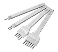 Gasea Leather Sitching Punch Set, 1/2/4/6 Prong 4mm White Steel Lacing Stitching Chisel Punch Tool for Leather Craft DIY