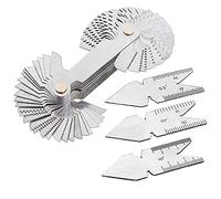 Gasea Stainless Steel Thread Pitch Gauge Tool Set, 58pcs Metric, Imperial & US SAE Screw Cutting Caliper Gages + 3pcs Center Gauges for Lathe, Measuring & Thread Cutting