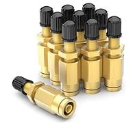 GASHER 10PCS 1/4" Brass Inflation Schrader Valve (DOT Approved) with Push Connection, 1/4" OD Air Line Tubing, Air Line and Air Spring Suspension for Semi Truck Trailers