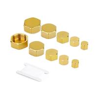 GASHER 10PCS 1/8"&1/4"&3/8"&1/2"&3/4" BSP Brass Pipe Kits, bsp Female Thread Socket Pipe End Cap Plugs Fitting GO-487S