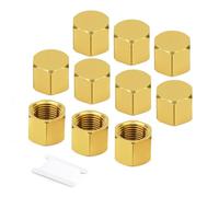 GASHER 10PCS 1/8" BSP Brass Pipe Cap, bsp Female Thread Socket Pipe End Cap Plugs Fitting GO-482S