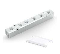 GASHER 1PCS Aluminum 6 Way 8 Port Pneumatic Manifold Air Distribution Block Splitter 1/4" Output Port 1/2" Supply Port
