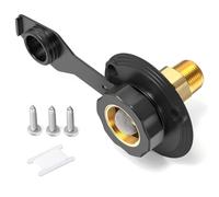 GASHER 1Pcs RV City Water Inlet Connection With Lead-free Brass Check Valve, Fresh Water Fill Flange For Camper