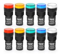 GASHER 24V 20mA Energy Saving Indicator Light Mounting Hole Size 16mm Green Yellow Red Blue White 10 Pcs