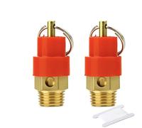 GASHER 2PCS 1/4 BSP Brass Spring Safety Relief Valve, Red Cap Pressure Release Valve for Air Compressor, Boiler, Steam, Water, Gas System