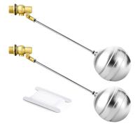 GASHER 2PCS 3/4" BSP 304 Stainless Steel Float Ball Valve, DN15 Adjustable Water Tank Float Ball Valve for Stock Tank Pool Water Level Control