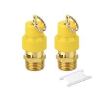 GASHER 2PCS 3/4 BSP Brass Spring Safety Relief Valve,Yellow Cap Pressure Release Valve for Air Compressor, Boiler, Steam, Water, Gas System
